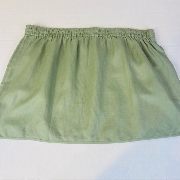 Madewell Linen Blend Curved Hem Mini Skirt Size 4X - Picture 3 of 7